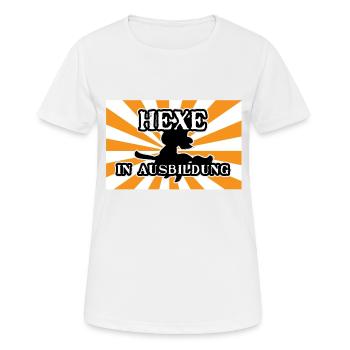 Kleine Hexe lernt in Ausbildung - Frauen T-Shirt atmungsaktiv - Weiß - Vorne - AI Model Female 172 dark (172cm)