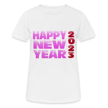 Happy New Year 2023 - Frauen T-Shirt atmungsaktiv - Weiß - Vorne - AI Model Female 172 dark (172cm)