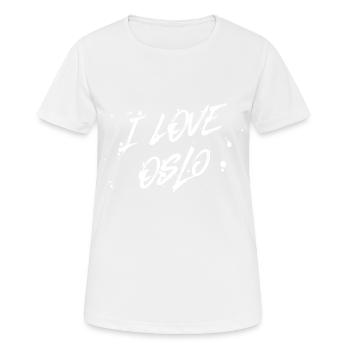 I Love Oslo - Frauen T-Shirt atmungsaktiv - Weiß - Vorne - AI Model Female 172 dark (172cm)