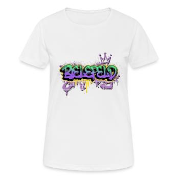 Bielefeld Deutschland Stadt Graffiti Spray Sprayer - Frauen T-Shirt atmungsaktiv - Weiß - Vorne - AI Model Female 172 dark (172cm)
