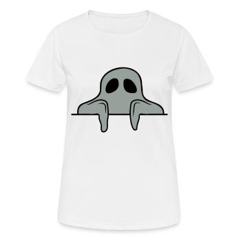 Ghost Behind Wall Comic - Women's Breathable T-Shirt - white - Front - AI Model Female 172 dark (172cm)