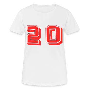20 ANS. 20e ANNIVERSAIRE. ANNIVERSAIRE 20 ANS. 20 - T-shirt respirant Femme - blanc - Devant - AI Model Female 172 dark (172cm)