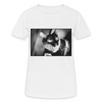 Meine lustige Katze - Frauen T-Shirt atmungsaktiv - Weiß - Vorne - AI Model Female 172 dark (172cm)