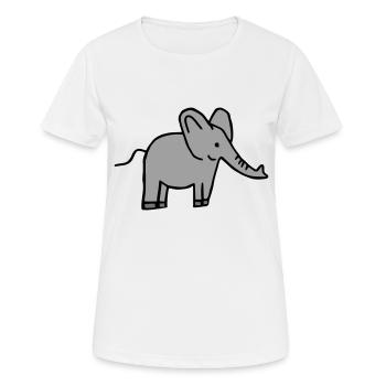 Elefant - Frauen T-Shirt atmungsaktiv - Weiß - Vorne - AI Model Female 172 dark (172cm)