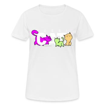 pussi cats weiss - Frauen T-Shirt atmungsaktiv - Weiß - Vorne - AI Model Female 172 dark (172cm)
