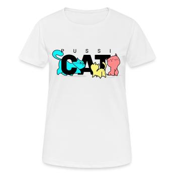 pussi cats schwarz - Frauen T-Shirt atmungsaktiv - Weiß - Vorne - AI Model Female 172 dark (172cm)
