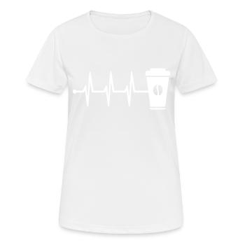 Kaffee Puls - Frauen T-Shirt atmungsaktiv - Weiß - Vorne - AI Model Female 172 dark (172cm)