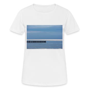 Stille - Frauen T-Shirt atmungsaktiv - Weiß - Vorne - AI Model Female 172 dark (172cm)