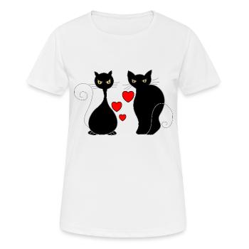 Katzen - Frauen T-Shirt atmungsaktiv - Weiß - Vorne - AI Model Female 172 dark (172cm)