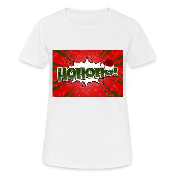 Hohoho! Weihnachten Weihnachten Comic Stil Graffiti - Frauen T-Shirt atmungsaktiv - Weiß - Vorne - AI Model Female 172 dark (172cm)