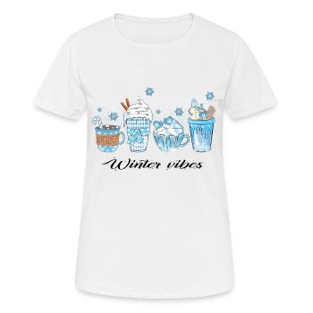 Ambiance hivernale - T-shirt respirant Femme - blanc - Devant - AI Model Female 172 dark (172cm)