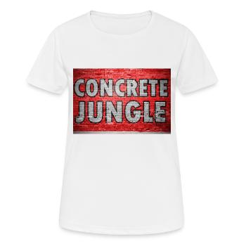 Concrete Jungle Ziegelsteinmauer Graffiti - Frauen T-Shirt atmungsaktiv - Weiß - Vorne - AI Model Female 172 dark (172cm)