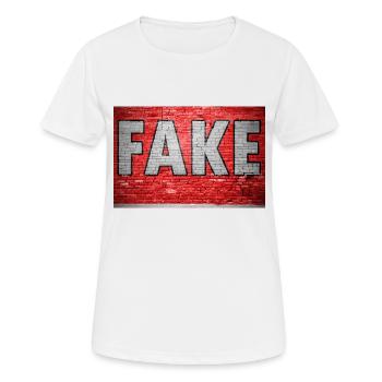 Faux graffiti de mur de briques - T-shirt respirant Femme - blanc - Devant - AI Model Female 172 dark (172cm)