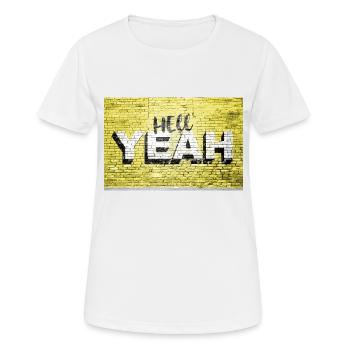 Yeah Ziegelsteinmauer Graffiti - Frauen T-Shirt atmungsaktiv - Weiß - Vorne - AI Model Female 172 dark (172cm)