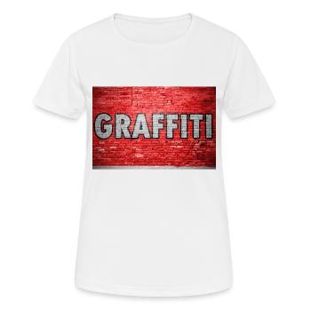 Graffiti brick wall - Women's Breathable T-Shirt - white - Front - AI Model Female 172 dark (172cm)