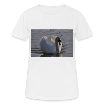 Schwan Poster - Frauen T-Shirt atmungsaktiv - Weiß - Vorne - AI Model Female 172 dark (172cm)