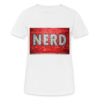 Graffiti de nerd sur un mur de briques - T-shirt respirant Femme - blanc - Devant - AI Model Female 172 dark (172cm)