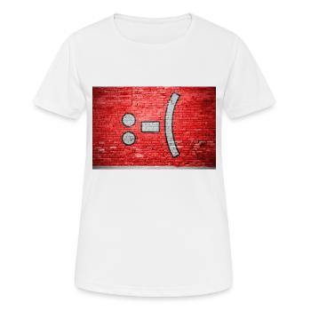Lettrage Smiley négatif disant Graffiti :-( - T-shirt respirant Femme - blanc - Devant - AI Model Female 172 dark (172cm)