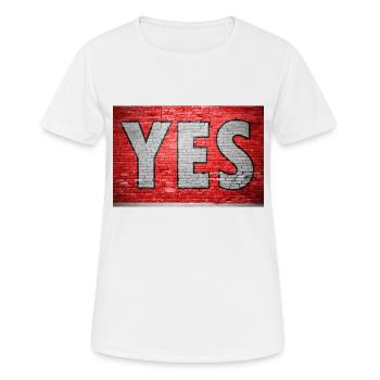 Oui Graffiti de mur de briques - T-shirt respirant Femme - blanc - Devant - AI Model Female 172 dark (172cm)