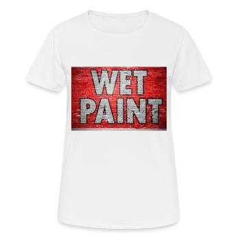 Wet Paint Brick Wall Graffiti - Women's Breathable T-Shirt - white - Front - AI Model Female 172 dark (172cm)