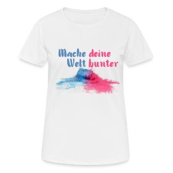Mache deine Welt bunter - Frauen T-Shirt atmungsaktiv - Weiß - Vorne - AI Model Female 172 dark (172cm)