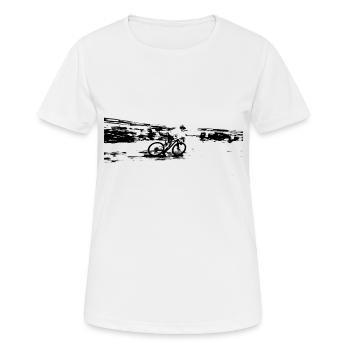 MTB MTB bike BMX - Frauen T-Shirt atmungsaktiv - Weiß - Vorne - AI Model Female 172 dark (172cm)