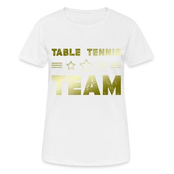 Table Tennis Team - Frauen T-Shirt atmungsaktiv - Weiß - Vorne - AI Model Female 172 dark (172cm)