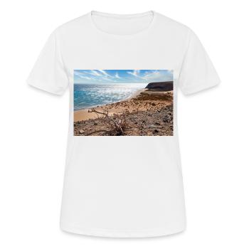 View over a beautiful bathing bay Risco del paso - Women's Breathable T-Shirt - white - Front - AI Model Female 172 dark (172cm)