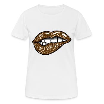 Lèvres de léopard - T-shirt respirant Femme - blanc - Devant - AI Model Female 172 dark (172cm)