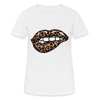 Lèvres de léopard - T-shirt respirant Femme - blanc - Devant - AI Model Female 172 dark (172cm)