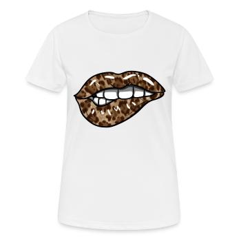 Lèvres de léopard - T-shirt respirant Femme - blanc - Devant - AI Model Female 172 dark (172cm)