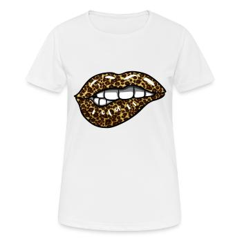 Lèvres de léopard - T-shirt respirant Femme - blanc - Devant - AI Model Female 172 dark (172cm)