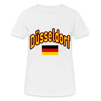 Düsseldorf deutschland flagge - Frauen T-Shirt atmungsaktiv - Weiß - Vorne - AI Model Female 172 dark (172cm)