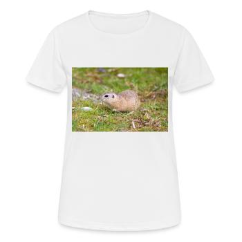 European ground squirrel also souslik Ziesel - Women's Breathable T-Shirt - white - Front - AI Model Female 172 dark (172cm)