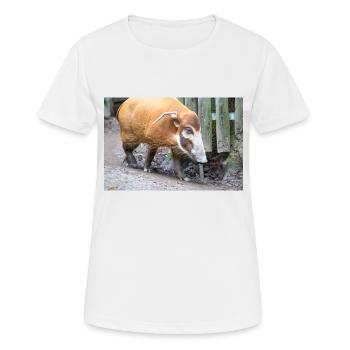 bush pig or red river hog Pinselohrschwein - Women's Breathable T-Shirt - white - Front - AI Model Female 172 dark (172cm)