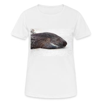 Stachelschwein - Frauen T-Shirt atmungsaktiv - Weiß - Vorne - AI Model Female 172 dark (172cm)