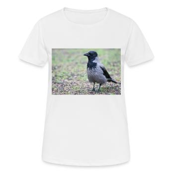 Carrion Crow (Aaskrähe, Corvus corone) - Women's Breathable T-Shirt - white - Front - AI Model Female 172 dark (172cm)