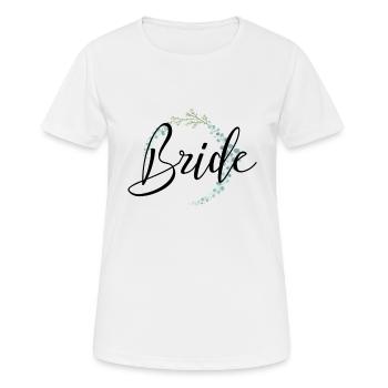 Bride Schriftzug mit schöner Umrandung - Frauen T-Shirt atmungsaktiv - Weiß - Vorne - AI Model Female 172 dark (172cm)