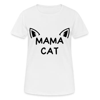 Mama Katze - Frauen T-Shirt atmungsaktiv - Weiß - Vorne - AI Model Female 172 dark (172cm)
