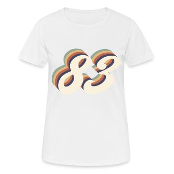 Jahrgang zum 83-jährigen Jubiläum - Frauen T-Shirt atmungsaktiv - Weiß - Vorne - AI Model Female 172 dark (172cm)