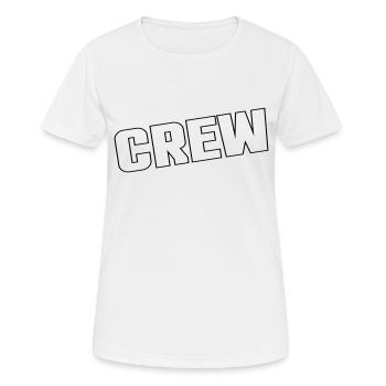 Crew - Frauen T-Shirt atmungsaktiv - Weiß - Vorne - AI Model Female 172 dark (172cm)