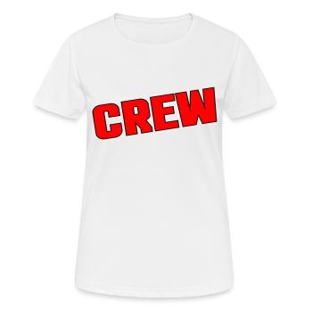 Crew - Frauen T-Shirt atmungsaktiv - Weiß - Vorne - AI Model Female 172 dark (172cm)
