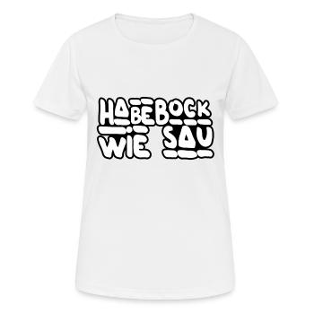 Bock - Frauen T-Shirt atmungsaktiv - Weiß - Vorne - AI Model Female 172 dark (172cm)