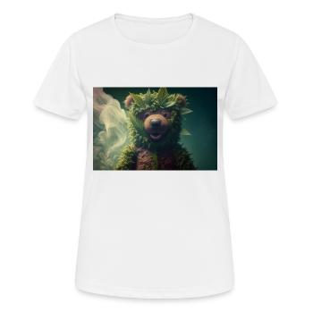 bear cannabis smoke weed - Frauen T-Shirt atmungsaktiv - Weiß - Vorne - AI Model Female 172 dark (172cm)