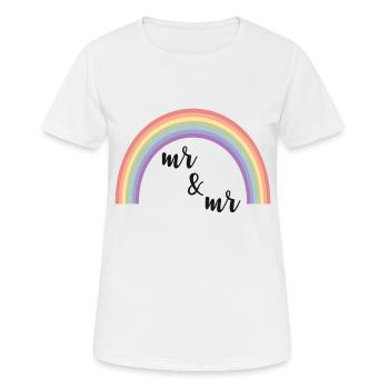 Mr and Mr Rainbow Gift - Women's Breathable T-Shirt - white - Front - AI Model Female 172 dark (172cm)