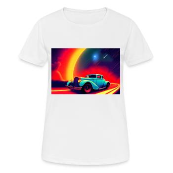 Hot Rod im Sonnenuntergang - Frauen T-Shirt atmungsaktiv - Weiß - Vorne - AI Model Female 172 dark (172cm)