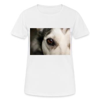 Œil de Husky - T-shirt respirant Femme - blanc - Devant - AI Model Female 172 dark (172cm)