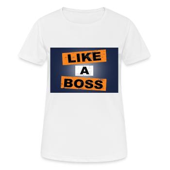 Tourner la page en disant lettrage - T-shirt respirant Femme - blanc - Devant - AI Model Female 172 dark (172cm)