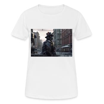 Chat Noir7 - T-shirt respirant Femme - blanc - Devant - AI Model Female 172 dark (172cm)