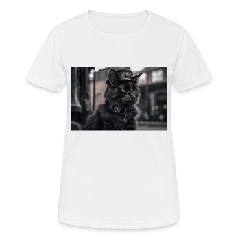 Chat noir3 - T-shirt respirant Femme - blanc - Devant - AI Model Female 172 dark (172cm)